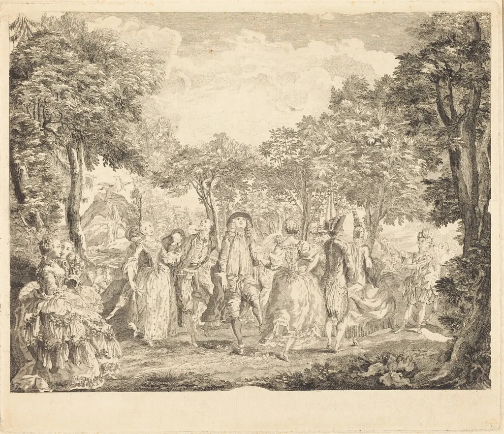 Ballet at the Opera, by Pierre-François Basan, ink, 1761