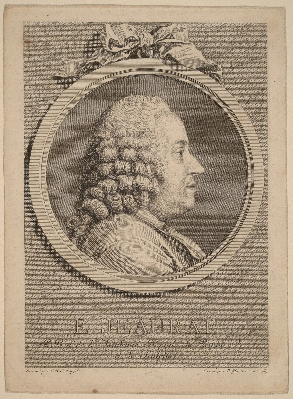 Edme-Sebastien Jeaurat, by Pierre Francois Martenasie, ink, 1759