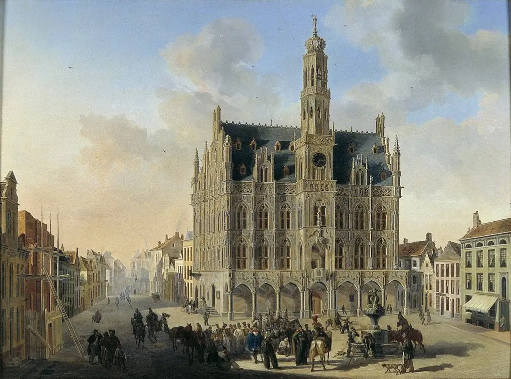 Het stadhuis te Oudenaarde, by Pierre François Poelman