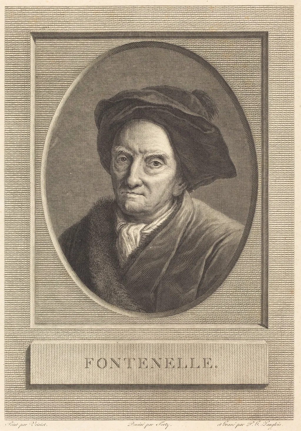 Fontenelle, by Pierre Gabriel Langlois, ink, 1796