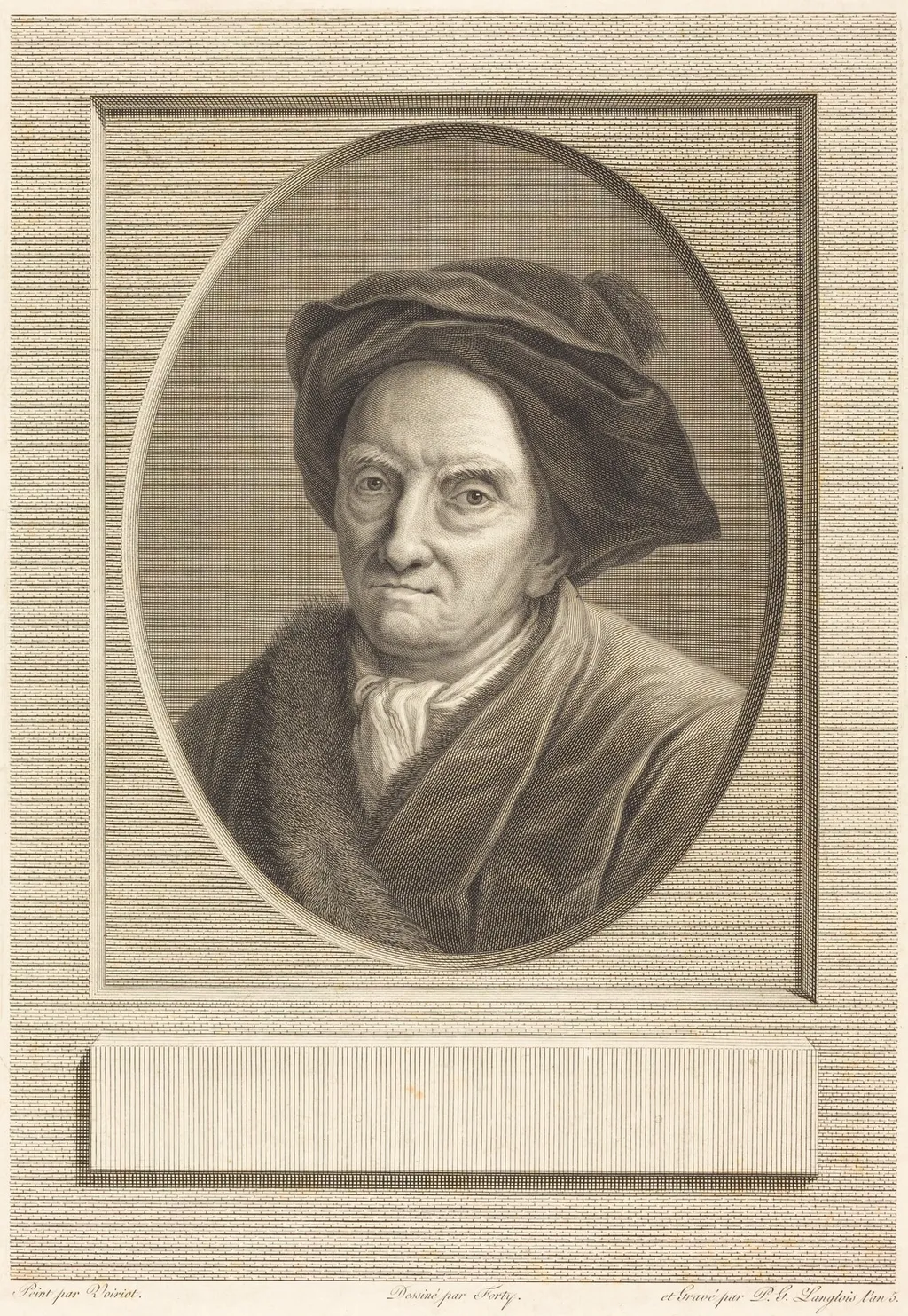 Fontenelle, by Pierre Gabriel Langlois, ink, 1796