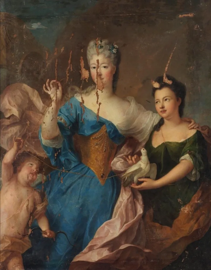 Bildnis einer Dame als Venus, by Pierre Gobert, unspecified, 1712