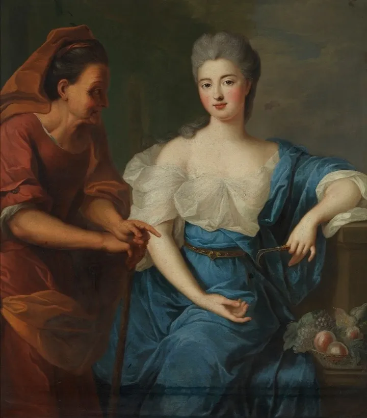 Bildnis Gräfin Polignac, by Pierre Gobert, unspecified, 1703