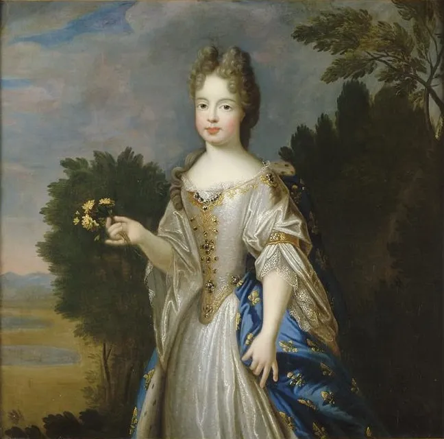 Marie Adélaïde of Savoy, Duchess of Burgundy, by Pierre Gobert, oil, 1696