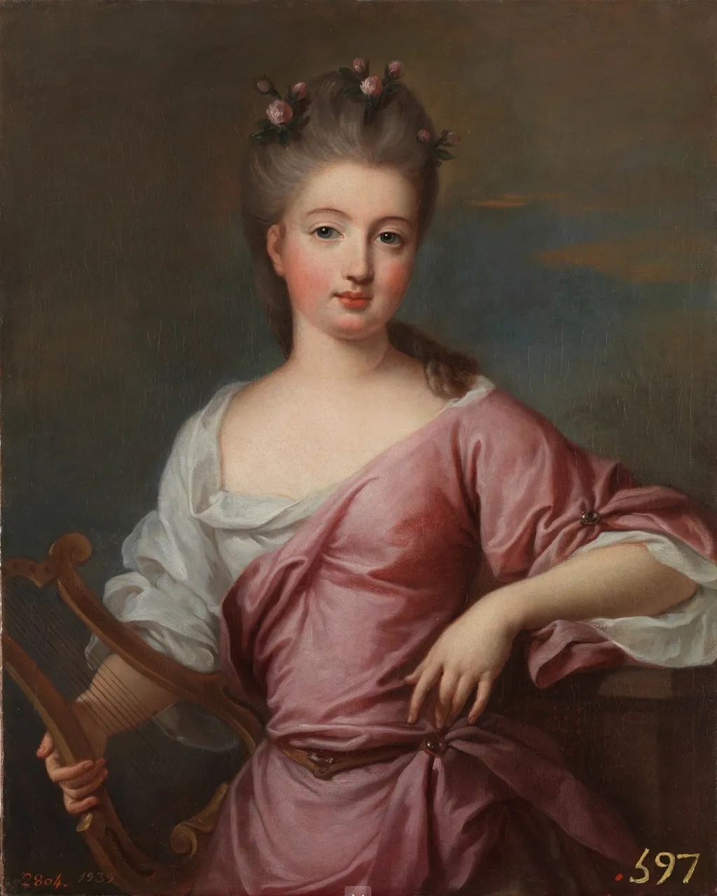 Portrait of Mlle de Berry, by Pierre Gobert, oil, 1701