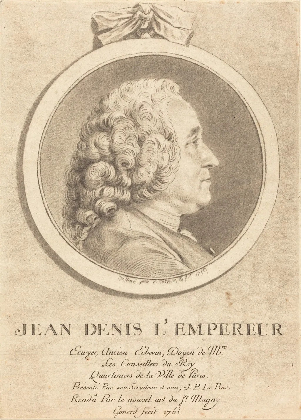 Jean Denis L'Empereur, by Pierre Gonord, crayon, 1761
