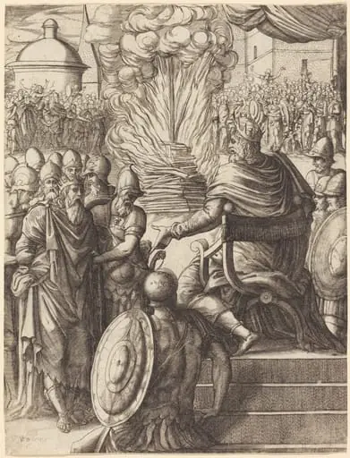 Heraclius Sentencing the Tyrant Phocas, by Pierre II Woeiriot de Bouzey