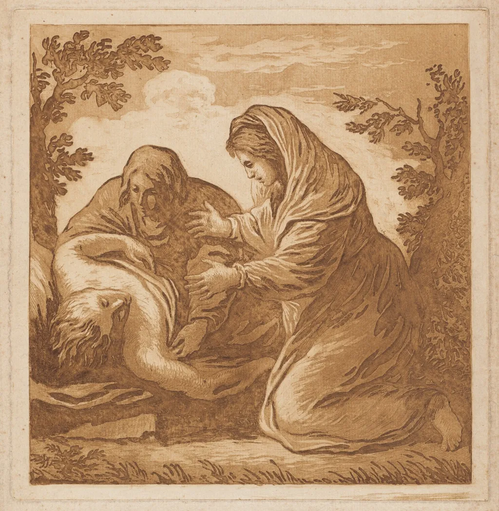 Tancred and Erminia, by Pierre Lelu, ink