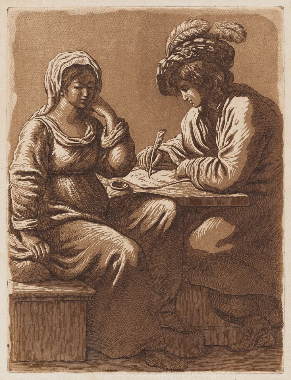 The Dictation, by Pierre Lelu, ink