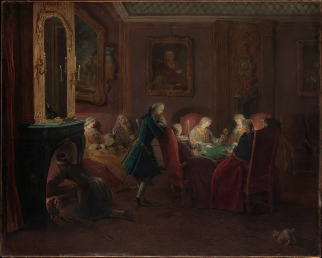 Card Players in a Drawing Room — Pierre Louis Dumesnil