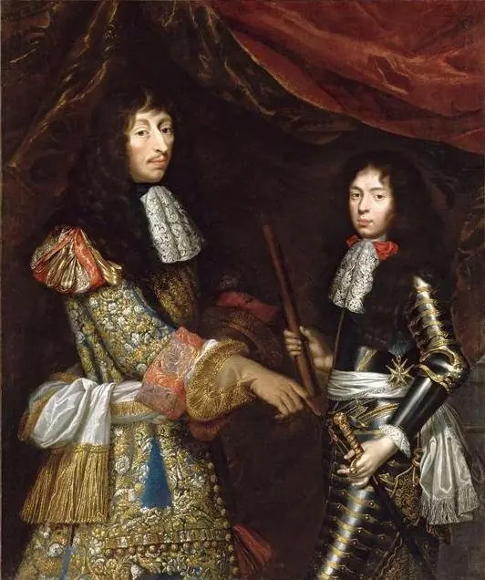 Louis II de Bourbon Condé and his son Henri-Jules, Duke of Enghien, by Pierre Mignard I