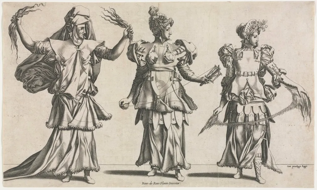 The Three Fates, Costume Designs, by Pierre Milan, 1534
