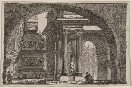 Ancient Forum Seen Beneath an Arch, by Pierre Moreau