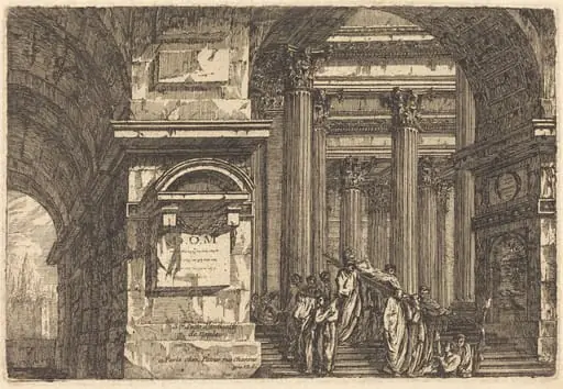 Funeral Scene in Imaginary Architecture, by Pierre Moreau
