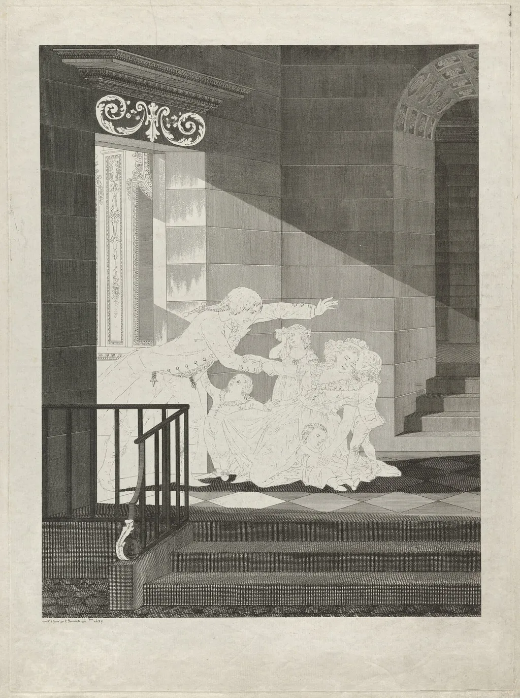Révolution, Famille désespérée, by Pierre Nicolas Ransonnette, ink, 1800