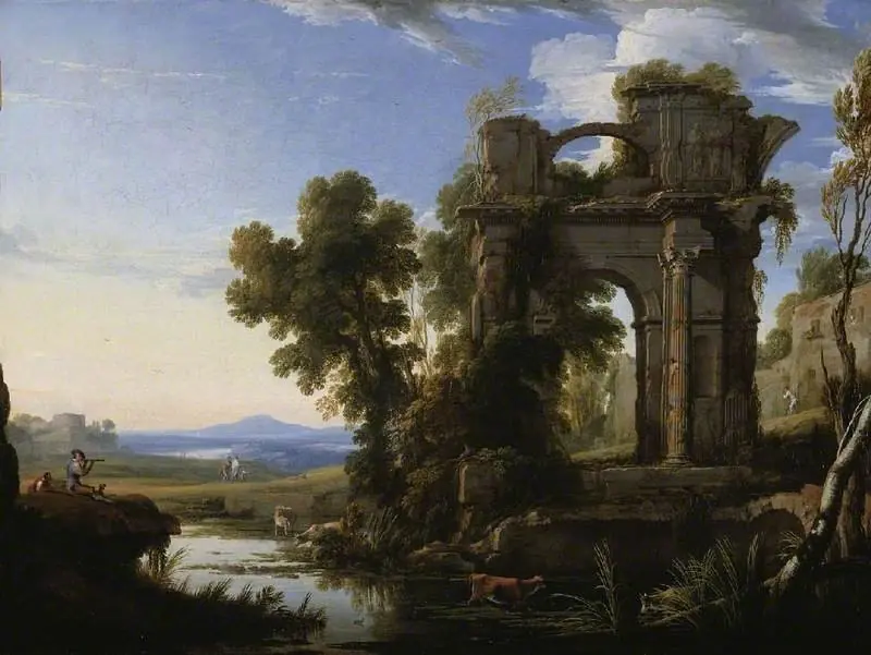 Landscape with classical ruins, by Pierre Patel