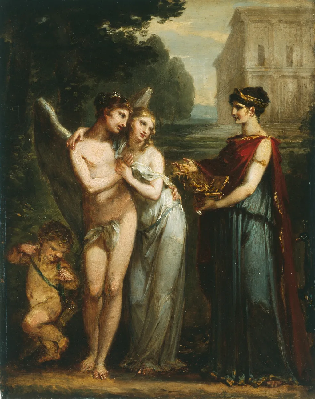 Innocence Choosing Between Love and Riches, by Pierre Paul Prud'hon, unspecified, 1804