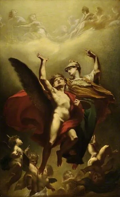 Study for 'Minerva leading the Genius of the Arts into Immortality', by Pierre Paul Prud'hon, oil, 1813