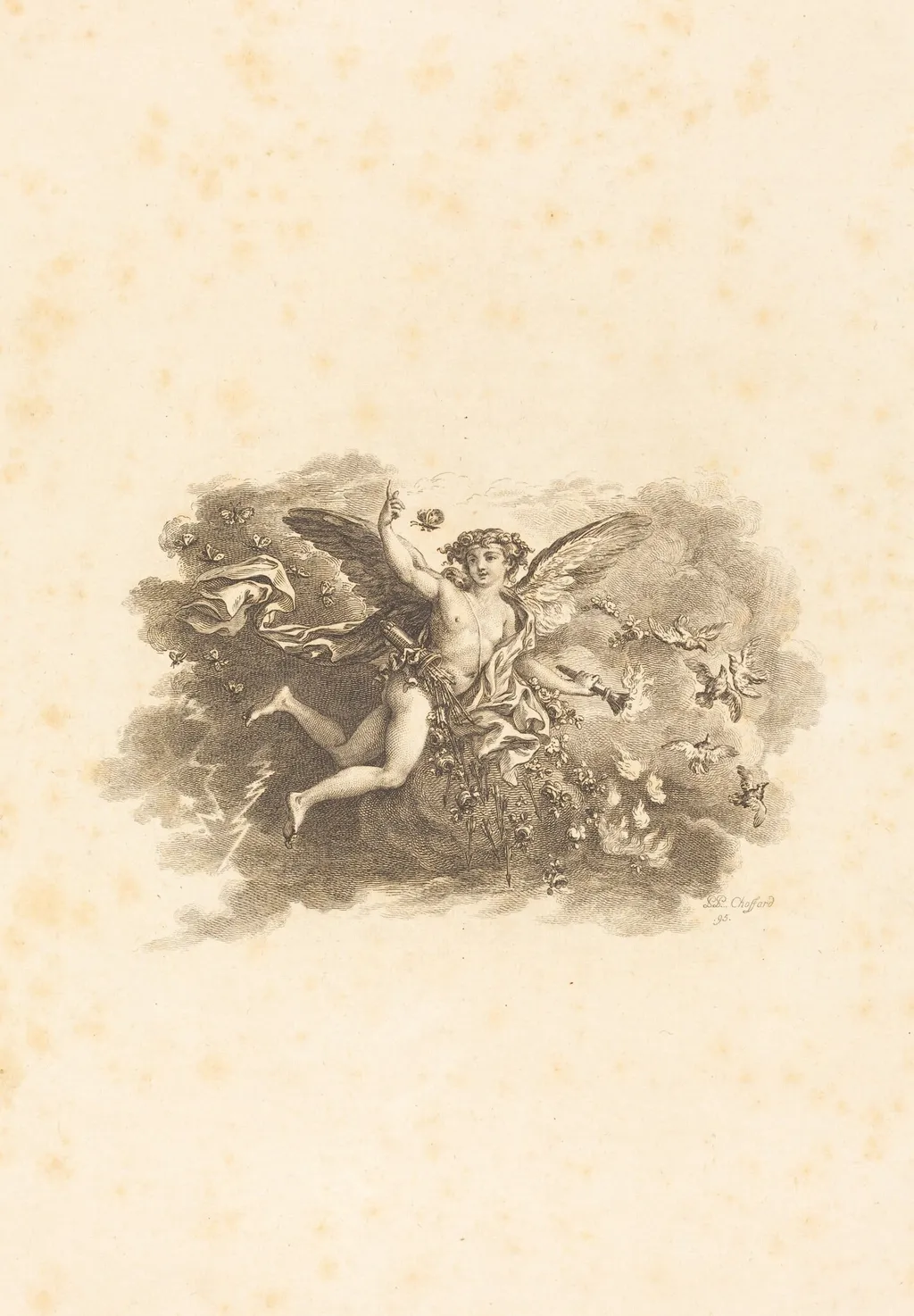 Fleuron for the Title Pages, by Pierre-Philippe Choffard, ink, 1795