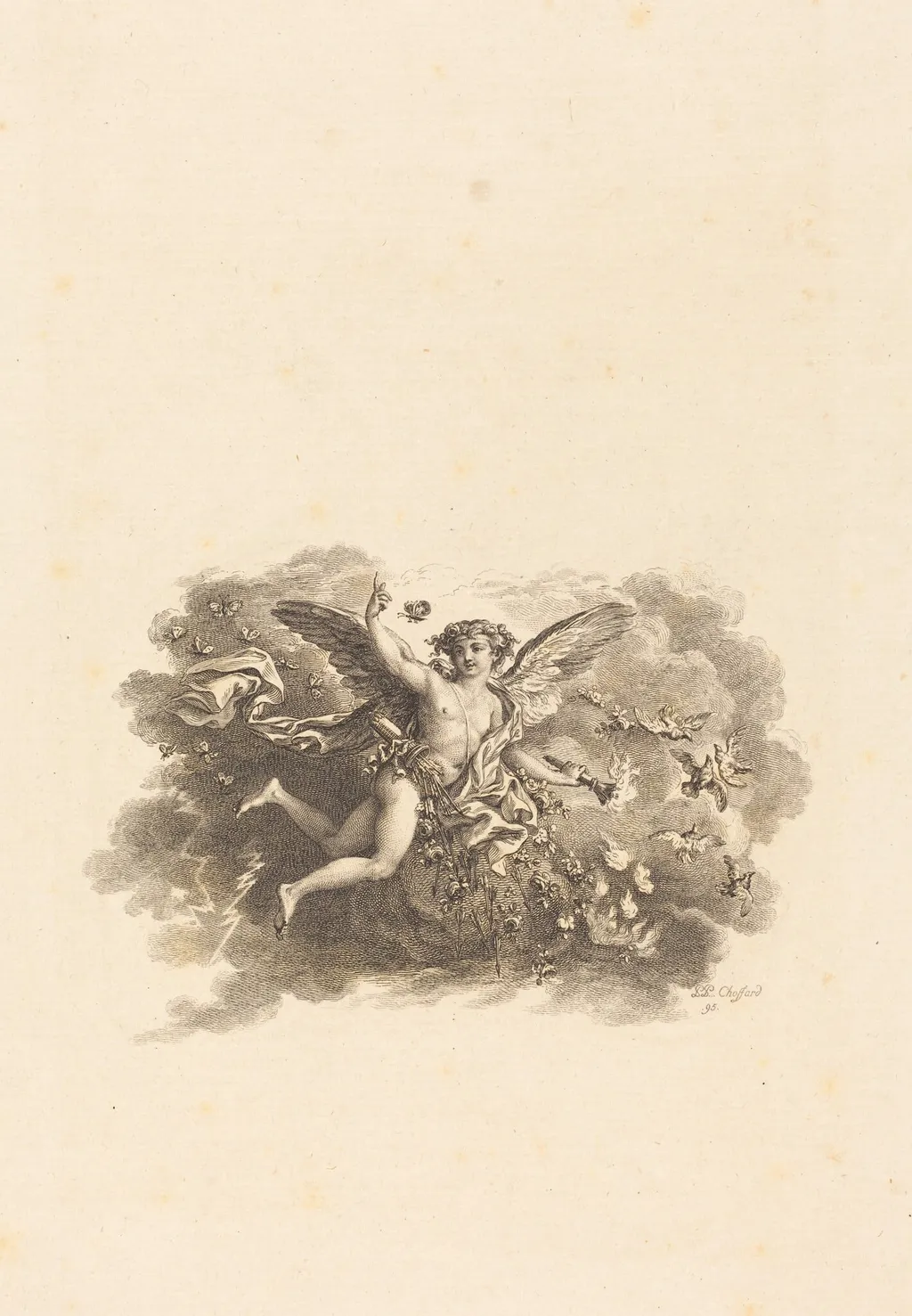 Fleuron for the Title Pages, by Pierre-Philippe Choffard, ink, 1795