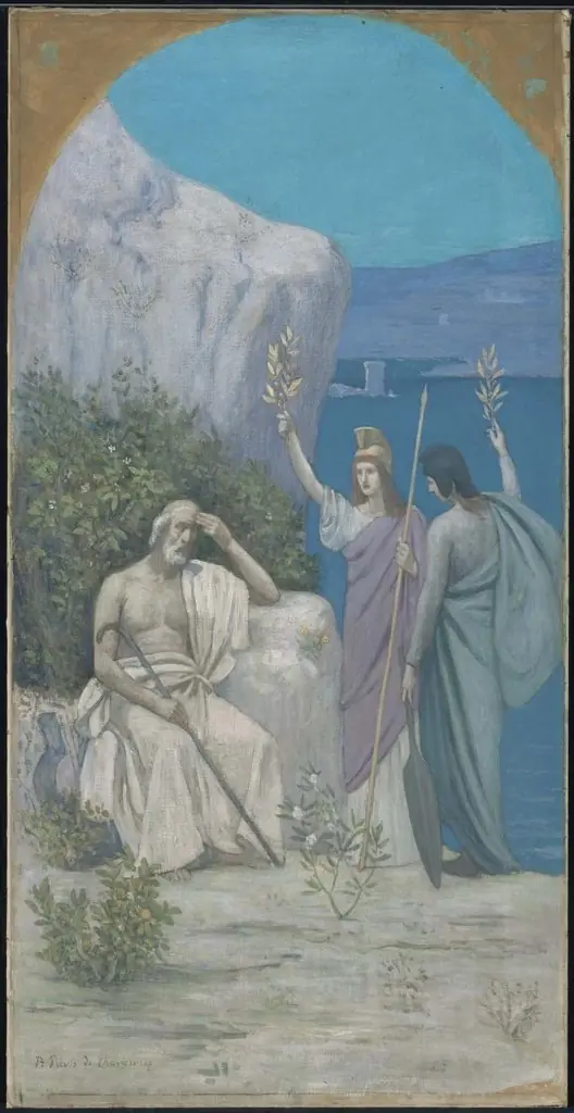 Homer: Epic Poetry (reduction of a mural in Boston Public Library), by Pierre Puvis de Chavannes