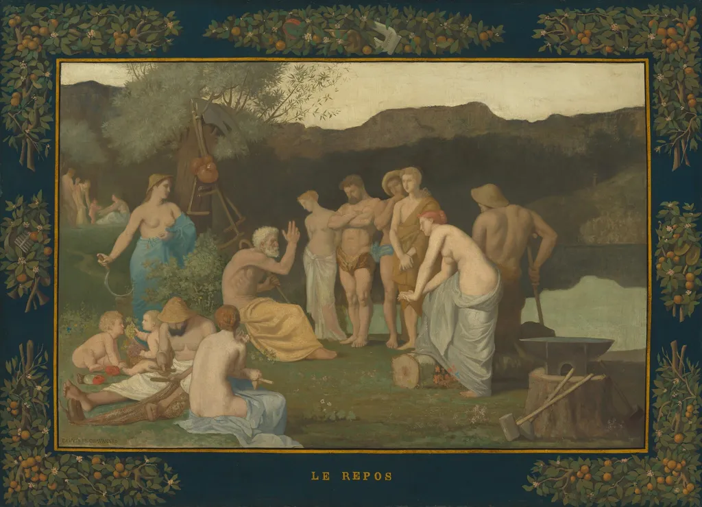 Rest, by Pierre Puvis de Chavannes, oil, 1863