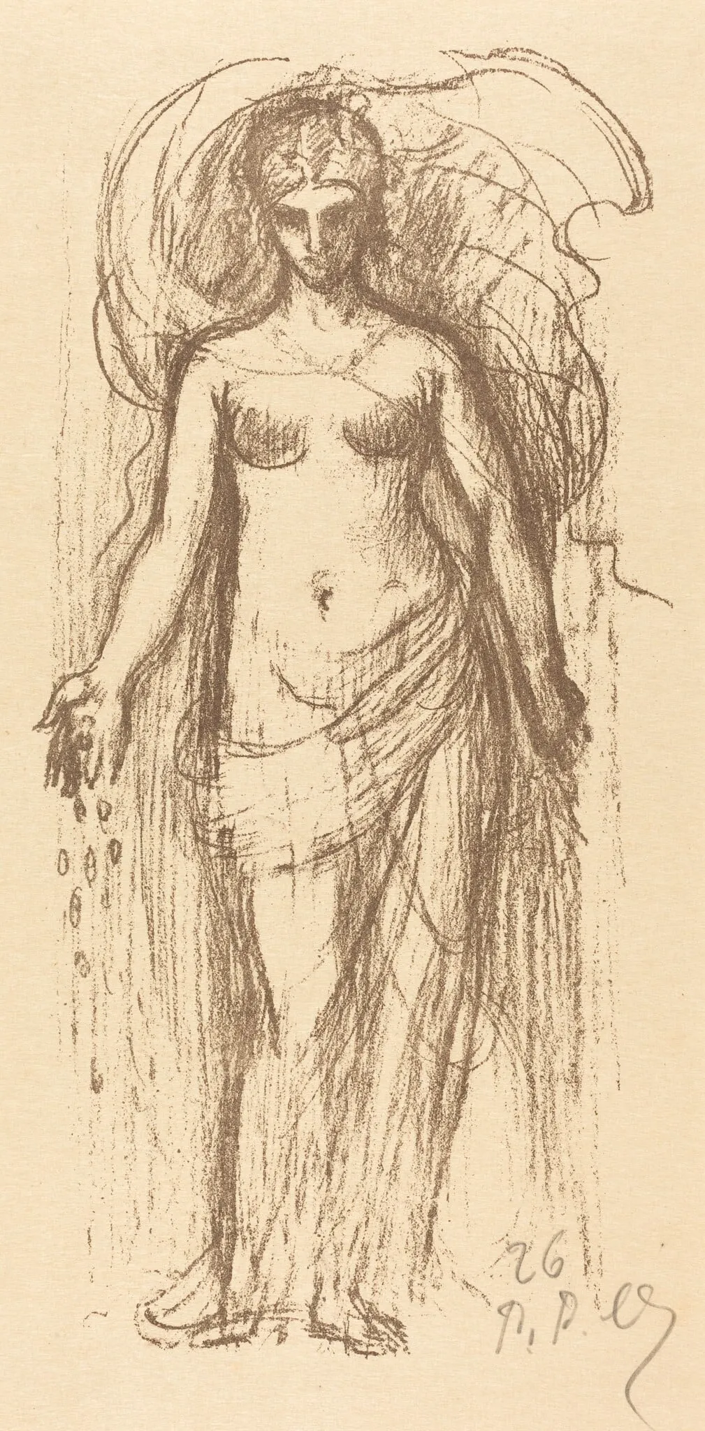 Study of a Woman (Abundance), by Pierre Puvis de Chavannes, ink, 1895
