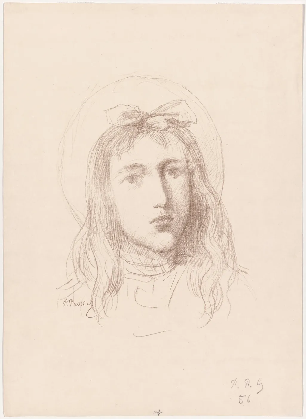 Tête de Jeune Fille, by Pierre Puvis de Chavannes, 1861