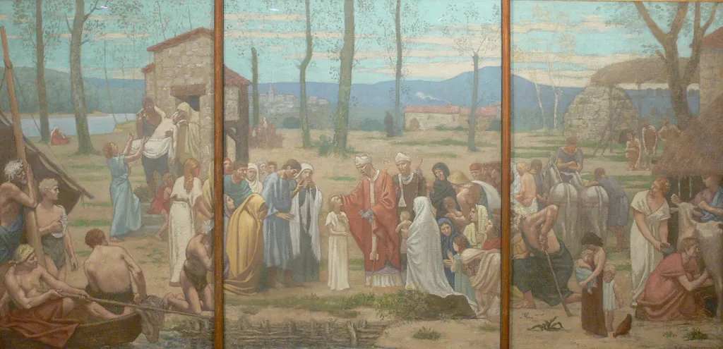 The Pastoral Life of Saint Geneviève, by Pierre Puvis de Chavannes, oil, 1890