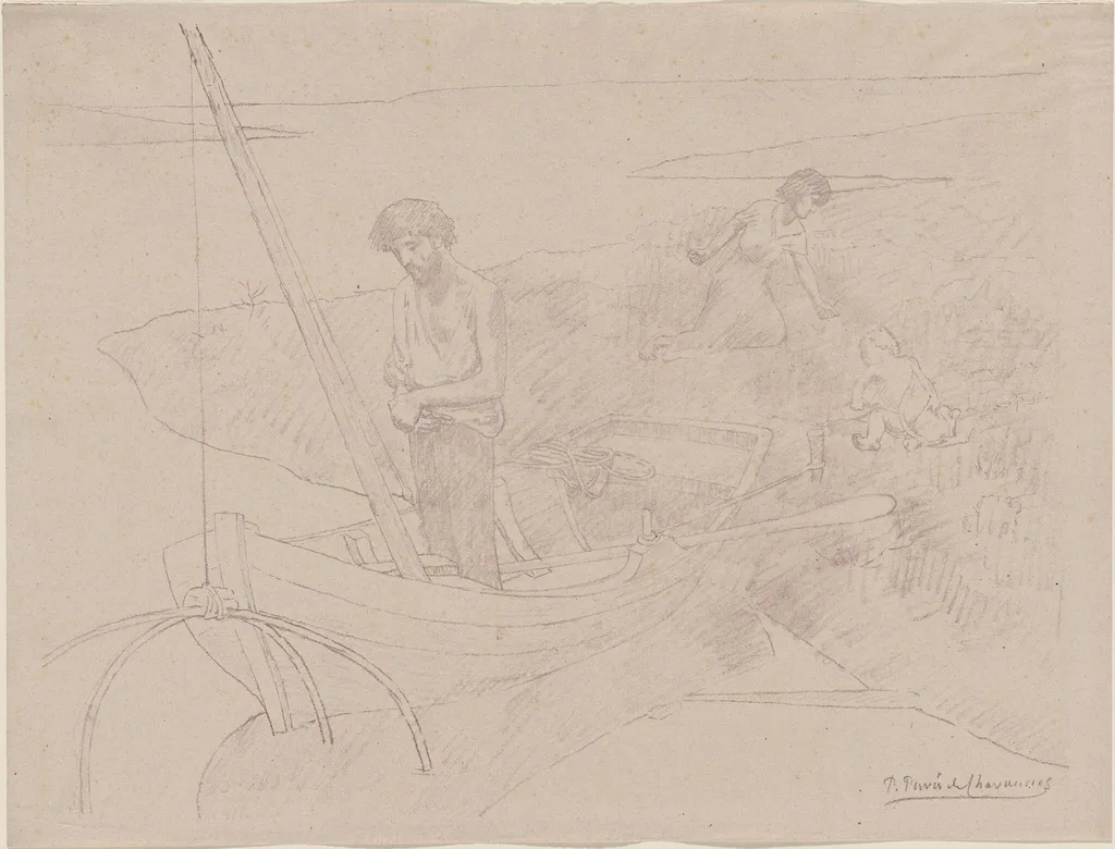The Poor Fisherman (Le Pauvre pêcheur), by Pierre Puvis de Chavannes, ink, 1897