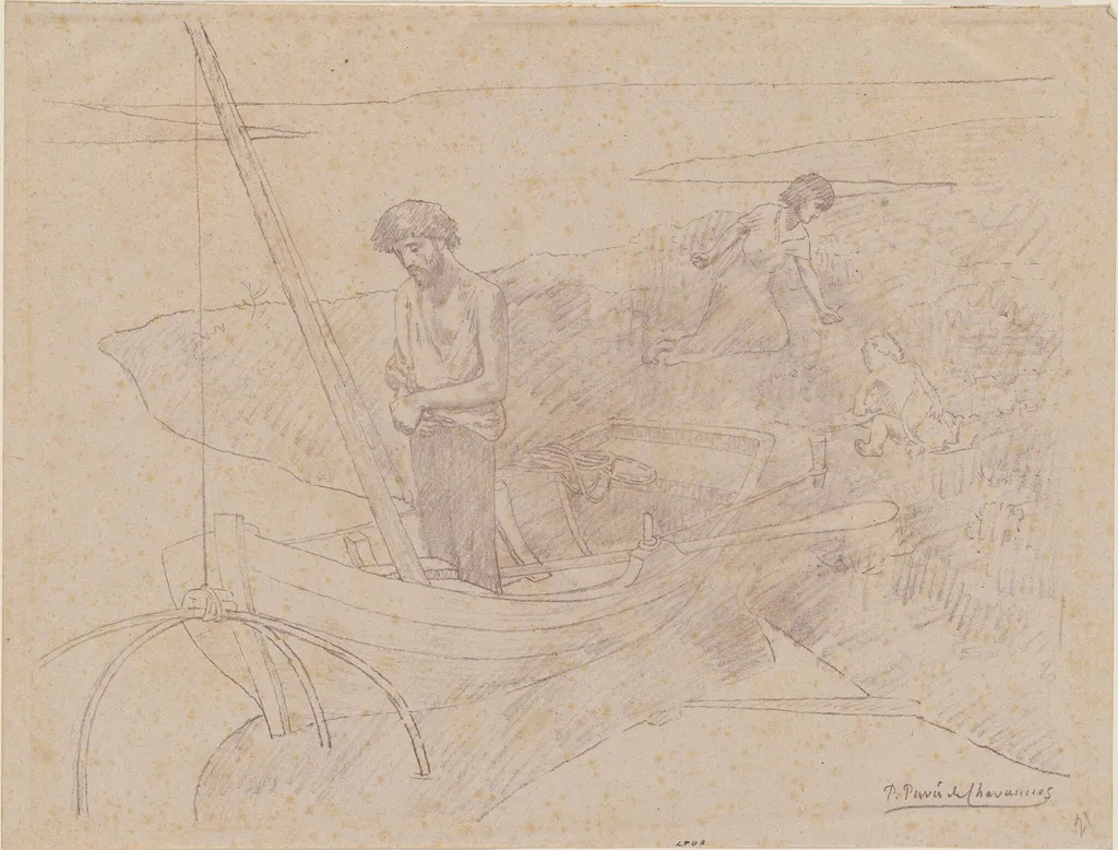 The Poor Fisherman (Le Pauvre pêcheur), by Pierre Puvis de Chavannes, ink, 1897