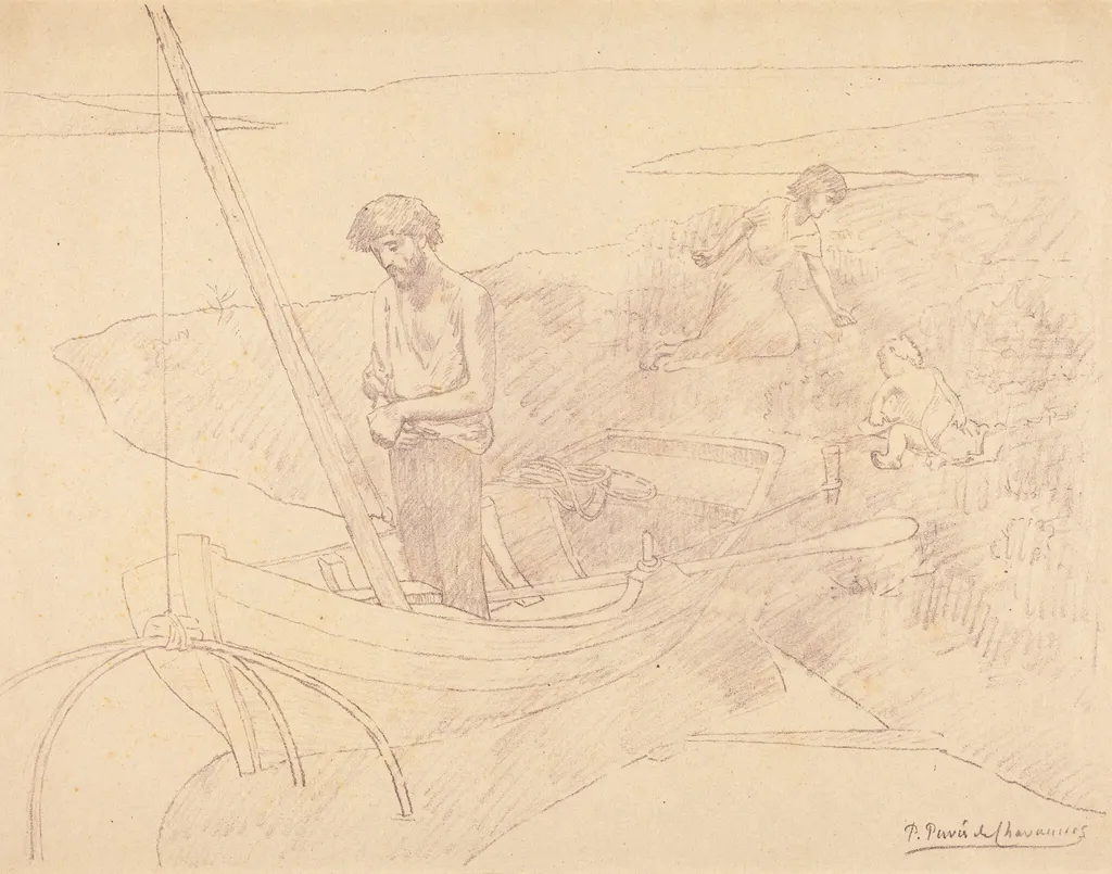 The Poor Fisherman (Le Pauvre pêcheur), by Pierre Puvis de Chavannes, ink, 1897