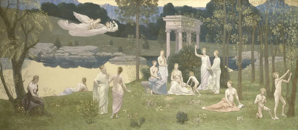 The Sacred Grove, Beloved of the Arts and the Muses, by Pierre Puvis de Chavannes, oil, 1894