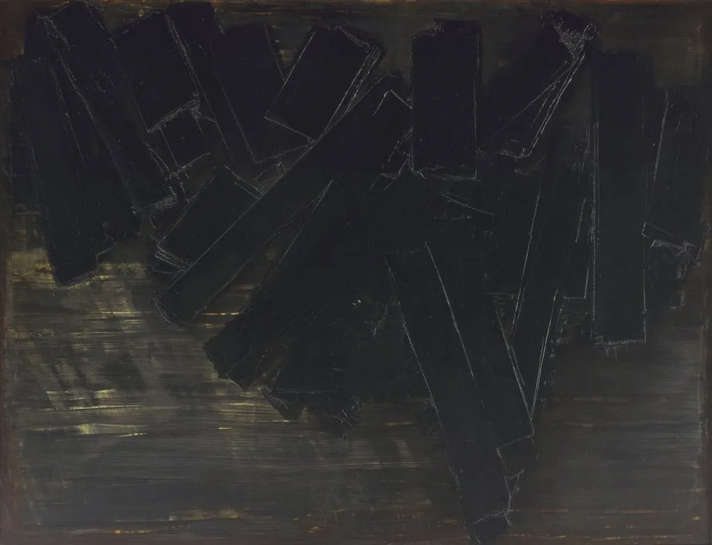 Untitled, by Pierre Soulages, oil, 1