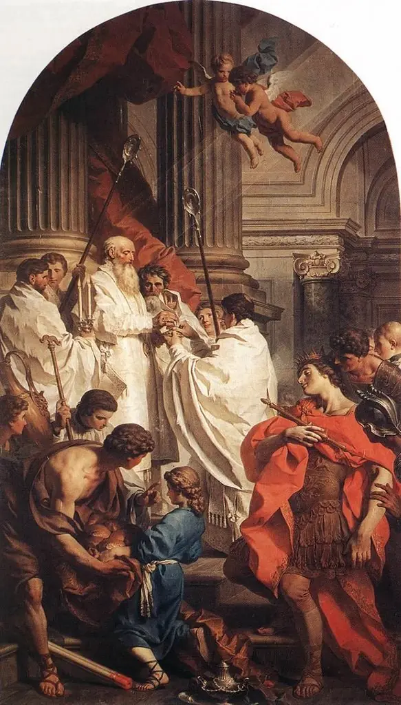 Emperor Valens before Bishop Basil (The Mass of St Basil), by Pierre Subleyras