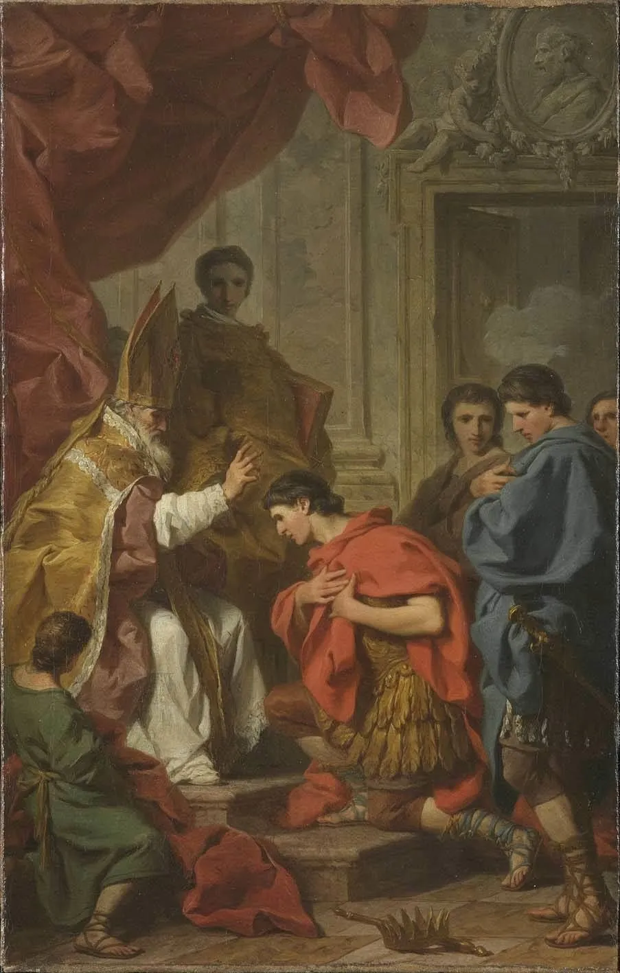 Kaiser Theodosius vor dem hl. Ambrosius, by Pierre Subleyras, unspecified, 1745