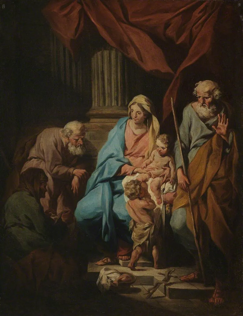 The Holy Family with Saint Elizabeth and Saint Zacharias with their Infant Saint John, by Pierre Subleyras, oil, 1734