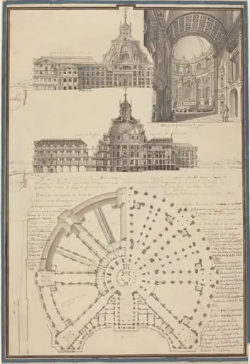 Plan and Three Views of a Circular Church, by Pierre Varin