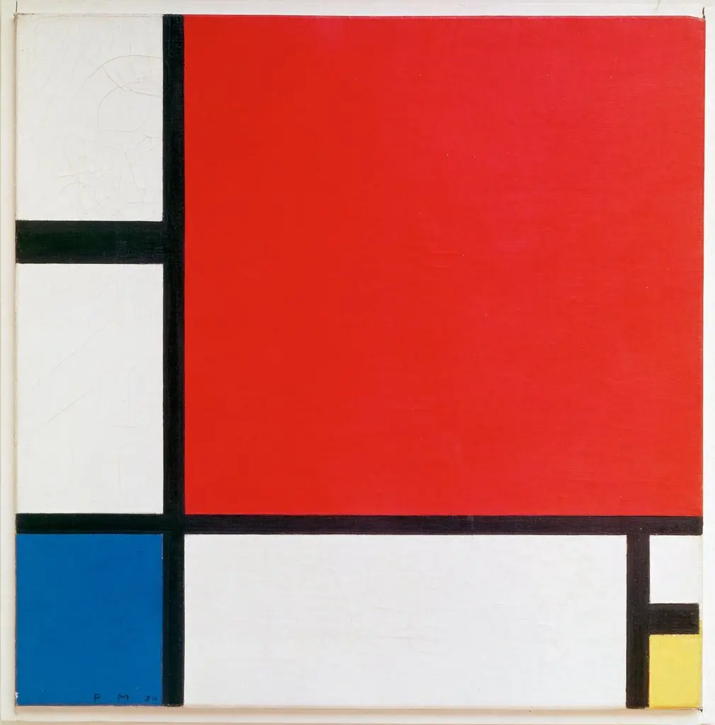 Composition II in Red, Blue, and Yellow, by Piet Mondrian