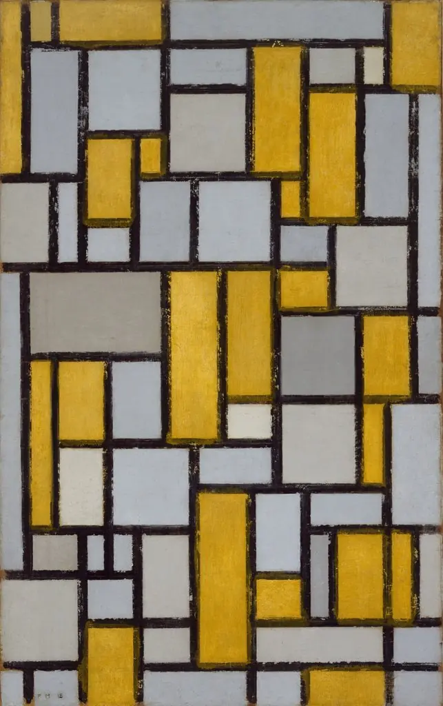 Composition with Grid 1, by Piet Mondrian