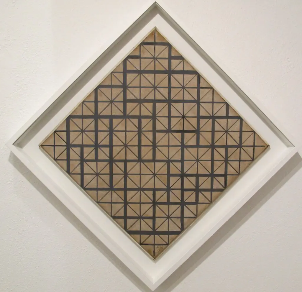 Composition with Grid 4 (Lozenge), by Piet Mondrian