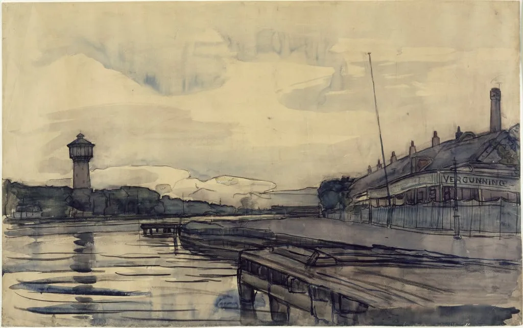 Untitled, by Piet Mondrian, watercolor, 1907