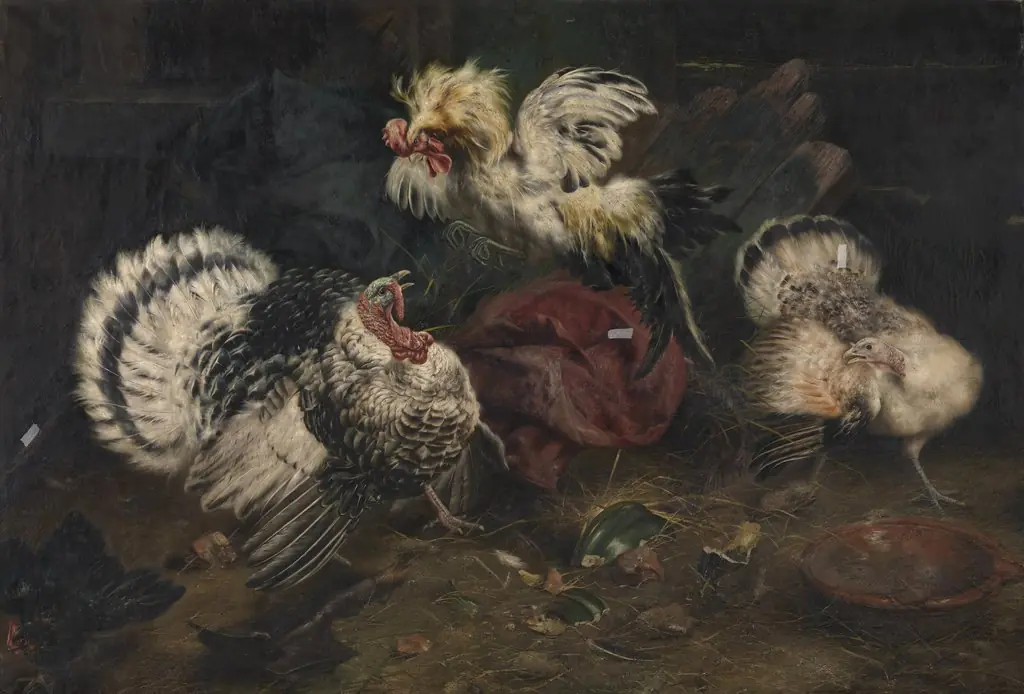 Fighting Cocks, by Piet van Engelen