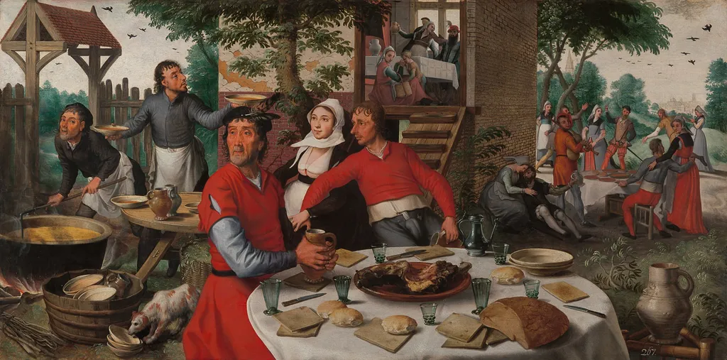 A Peasant's feast, by Pieter Aertsen, oil, 1550