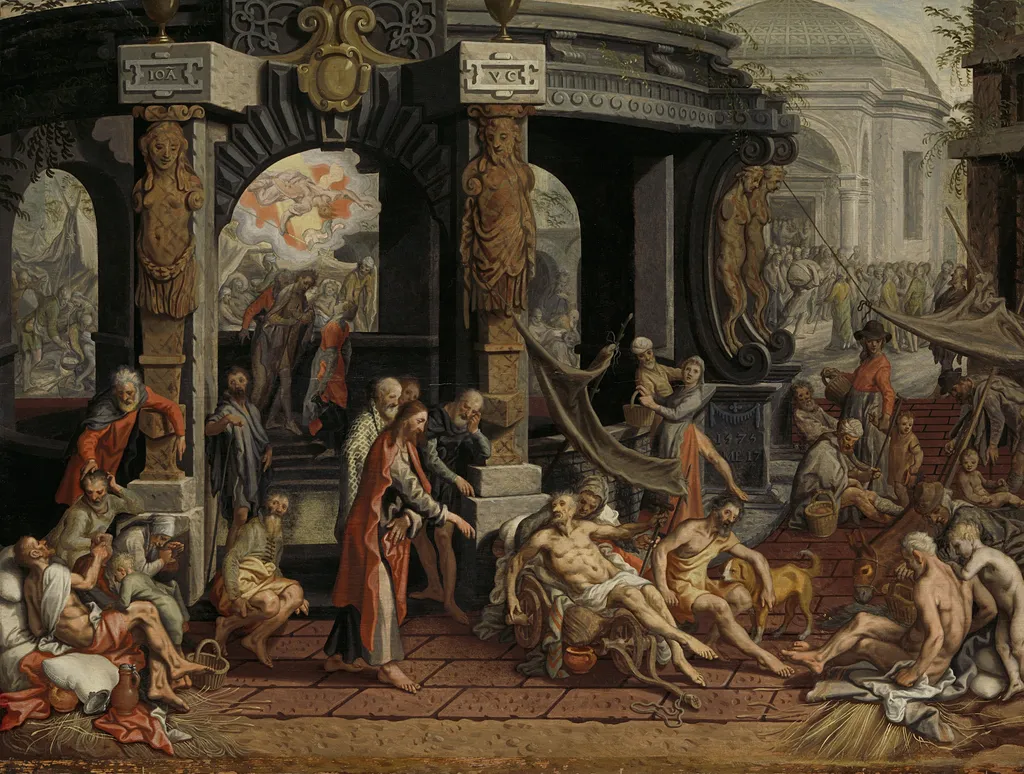 The Healing of the cripple of Bethesda, by Pieter Aertsen, oil, 1575