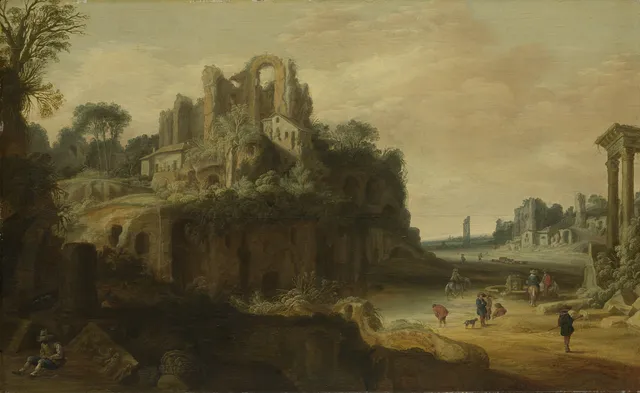 Roman landscape with the Palatine (left) and the parts of the Forum Romanum (right)