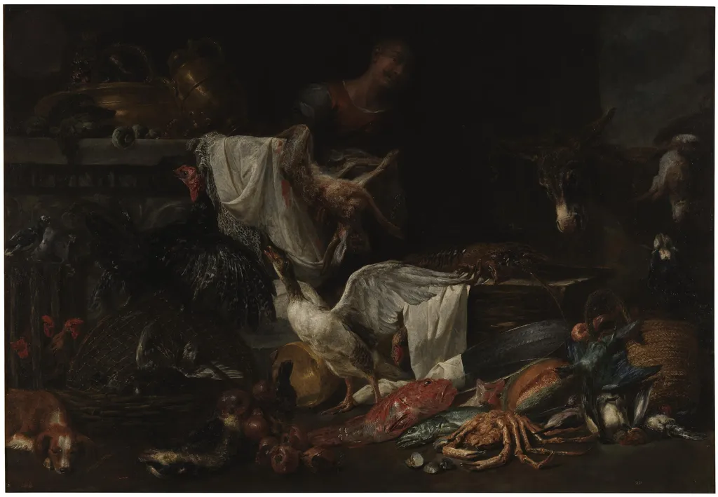 A Larder, by Pieter Boel, oil, 1601