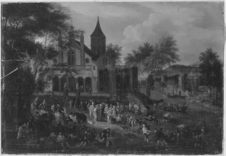 Der Kirchplatz, by Pieter Bout