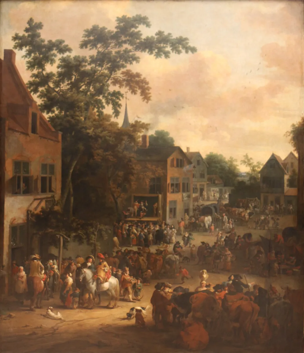 Village fête, by Pieter Bout, oil, 1688