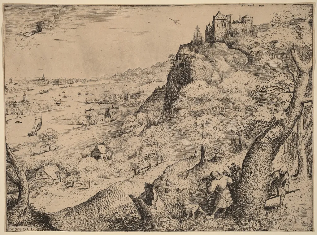 The Rabbit Hunters, by Pieter Bruegel the Elder, ink, 1560